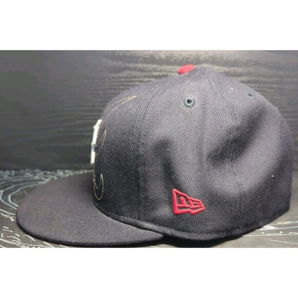 New Era MLB Baseball Cap Atlanta Braves 59FIFTY Fitted 7 3/8 Rare Shadow Stitch - Picture 3 of 6